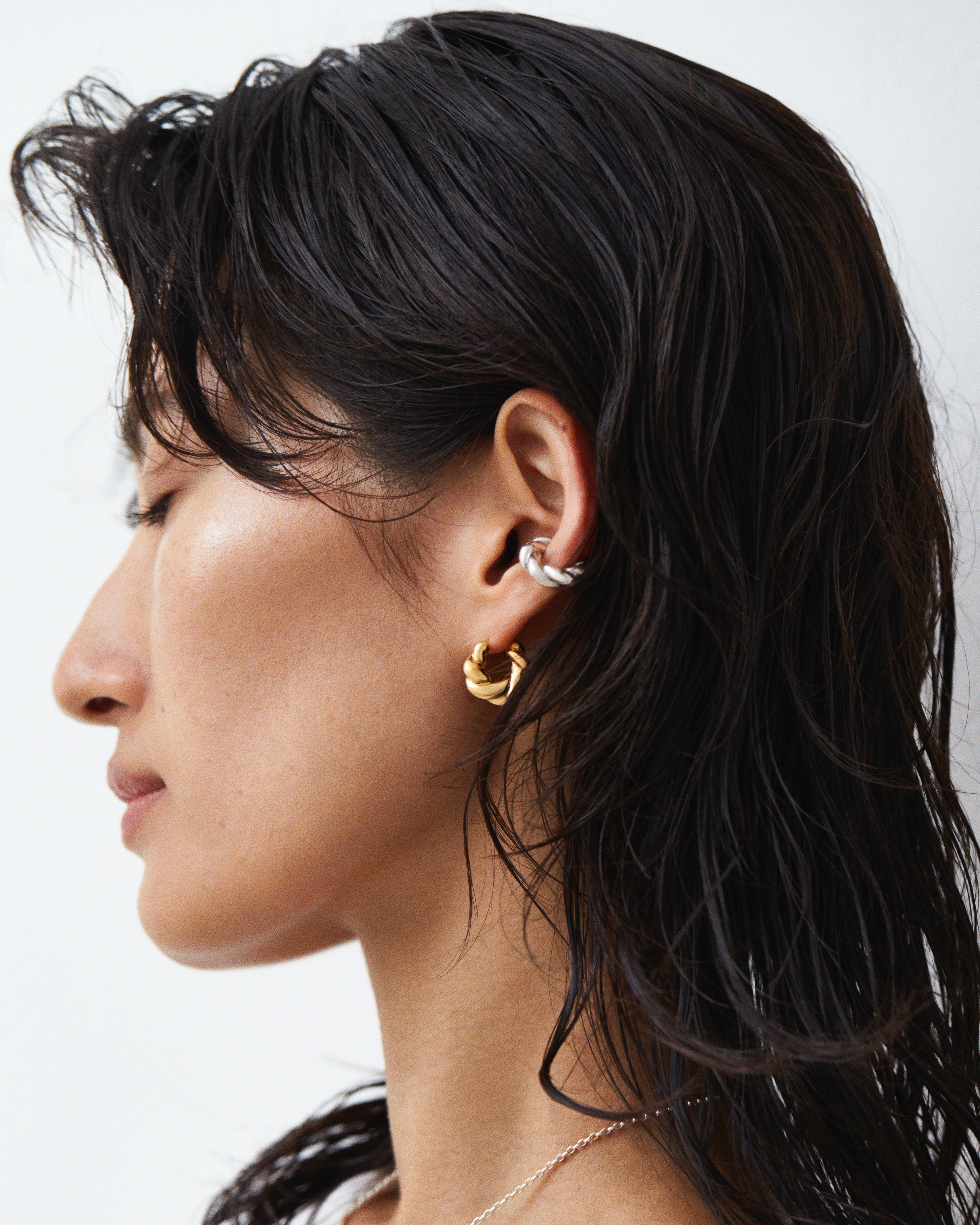 simoe】Conel Hoop Pierce M | ピアス シルバー/ゴールド